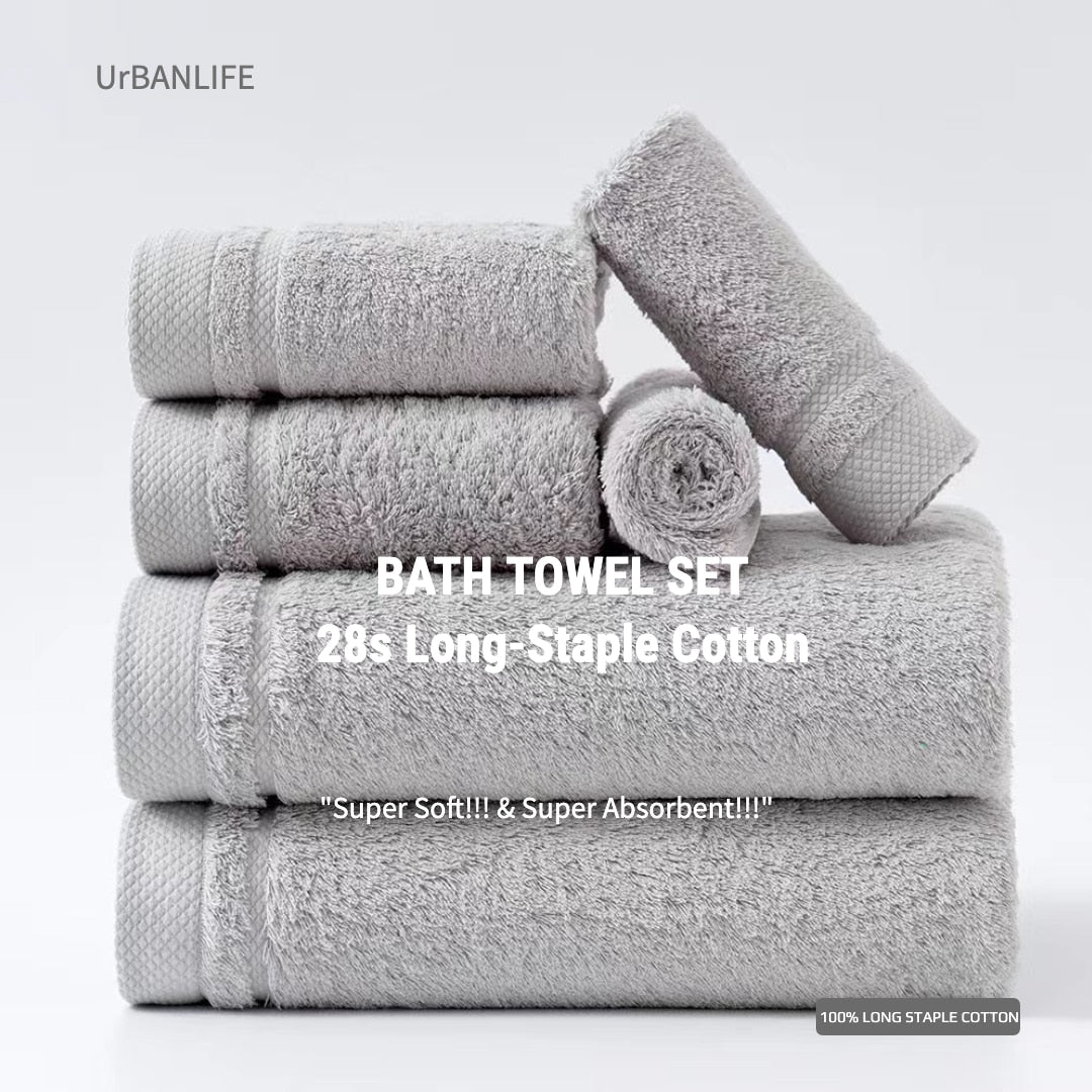 Luxury Cotton Towel Collection - 4 Bath Towels + 2 Hand Towels, Soft & Absorbent, Perfect for Daily Use